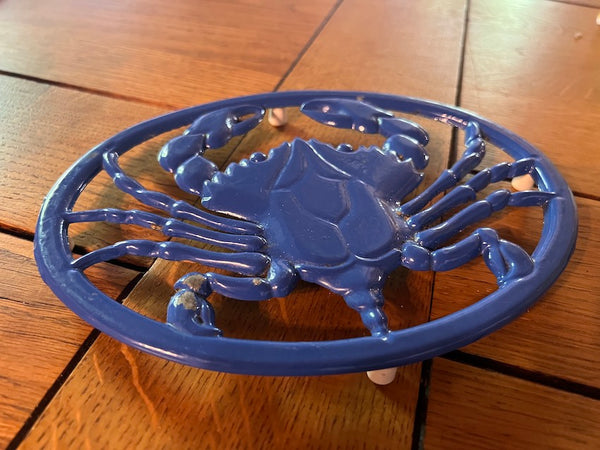 Dessous de plat vintage Crabe bleu en métal