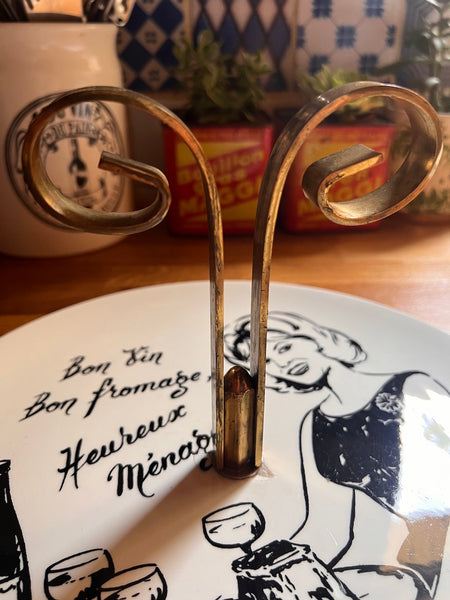 Plateau à fromages vintage en porcelaine - Gien France