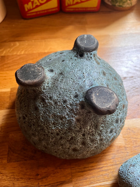 Mortier et pilon vintage en céramique Fat Lava Vallauris - Années 70