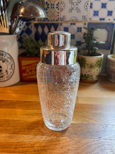 Shaker vintage Orangina en verre et métal - Années 80