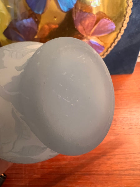 Vase vintage en verre soufflé à la bouche et gravé à l'acide Gallé Tip 24cm