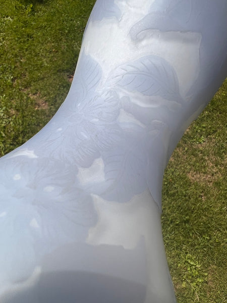 Vase vintage en verre soufflé à la bouche et gravé à l'acide Gallé Tip 24cm