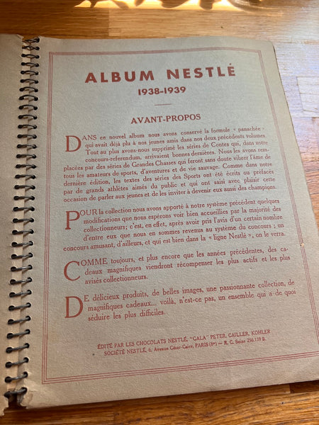 Albums vintages de vignettes Nestlé 1935/36 et 1938/39