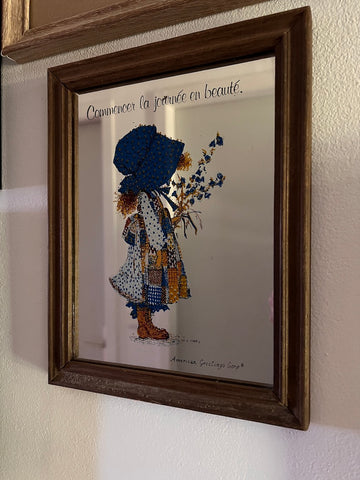 Petit cadre miroir vintage American Greetings Corp - Années 80