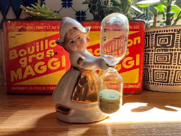 Sablier vintage 5 minutes en porcelaine - Made in Germany - Années 40