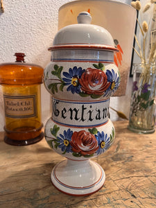 Grand pot d'apothicaire / de pharmacie Gentianae - Faïence de Bassano Italie