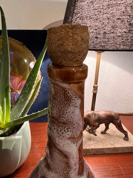 Bouteille vide vintage Goutte à Papa en céramique