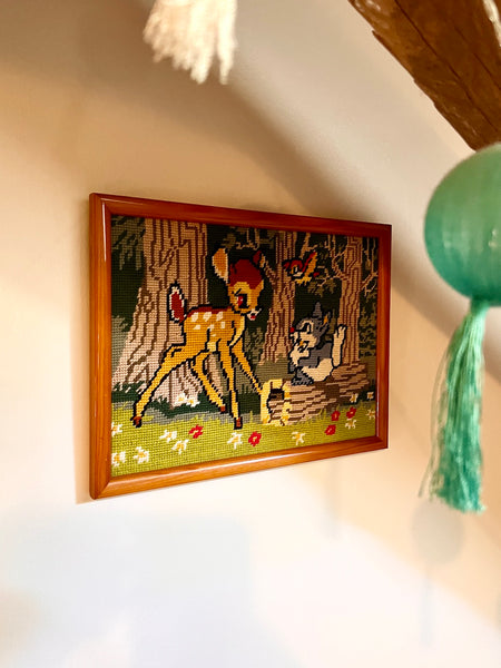 Cadre canevas vintage Bambi et Panpan
