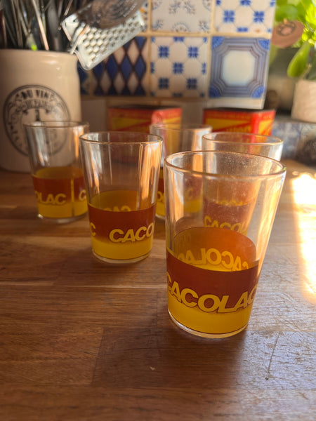 Lot de 5 verres vintages Cacolac - France