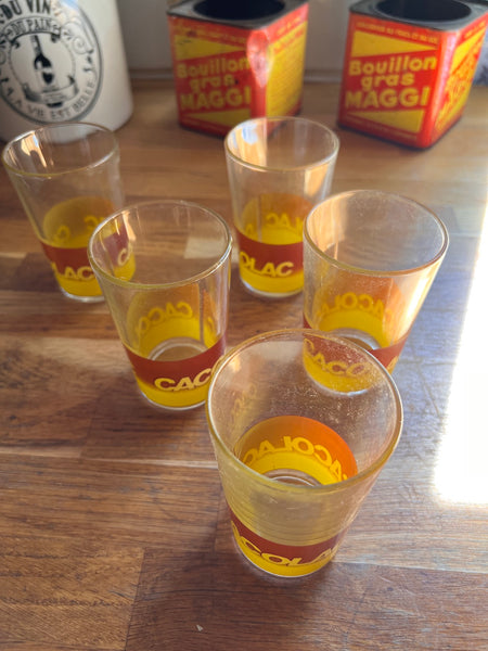 Lot de 5 verres vintages Cacolac - France