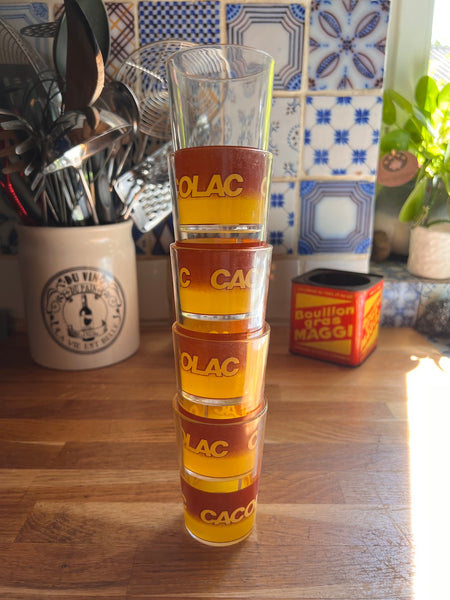Lot de 5 verres vintages Cacolac - France