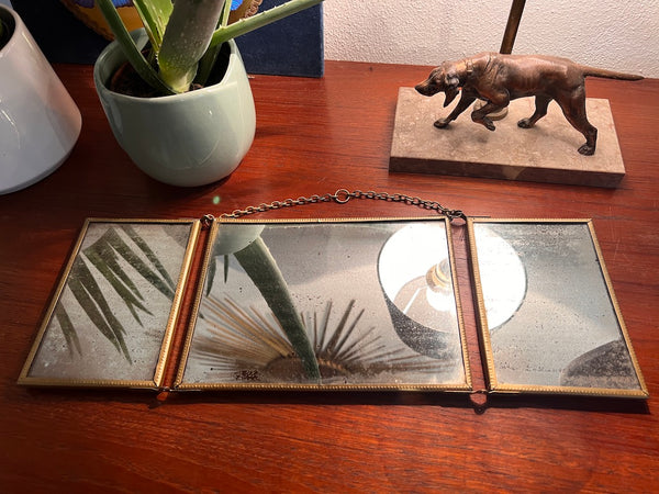 Miroir triptyque de barbier vintage aux amoureux