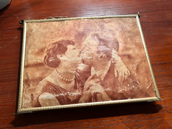 Miroir triptyque de barbier vintage aux amoureux