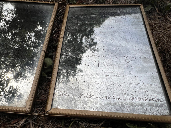 Miroir triptyque de barbier vintage aux amoureux