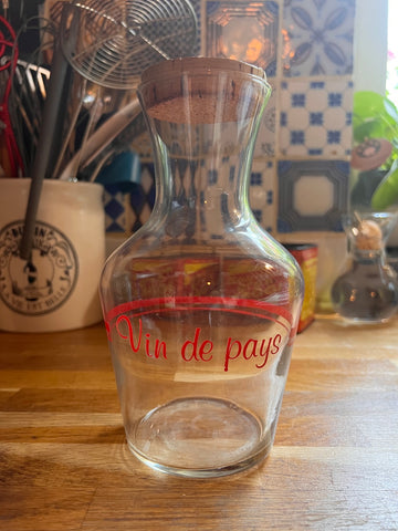 Pichet / carafe en verre Vin de table avec bouchon en liège