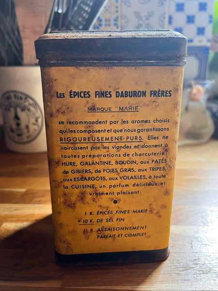 Boite métallique vintage Epices Fines MARIE - Daburon Frères - Paris / Périgueux