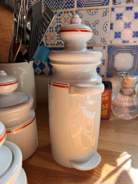 3 pots de cuisine vintages Bistrot - Porcelaine d'Auteuil - Création Jacques LOBJOY - Années 70