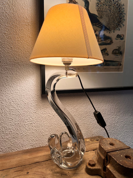Lampe de table vintage Cygne en cristal - Années 50