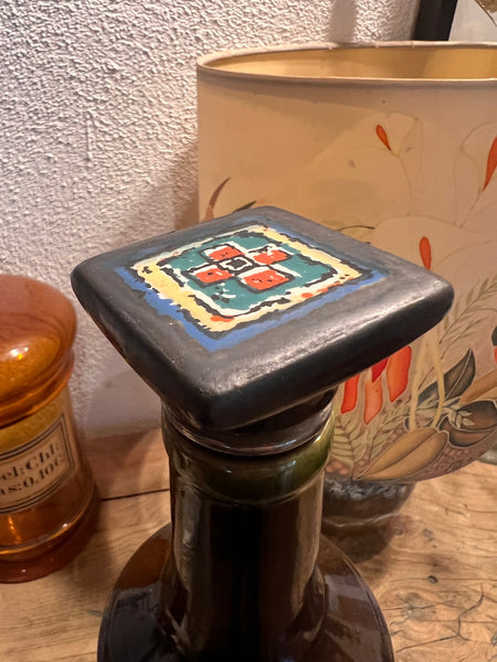 Bouteille vide vintage Cognac en céramique - West Germany - 70's