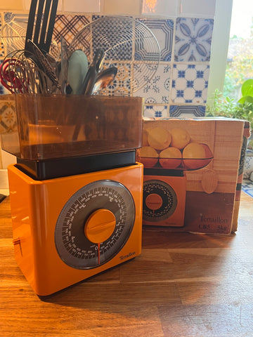 Balance de cuisine vintage complète Terraillon CB5 5kg orange - Années 70