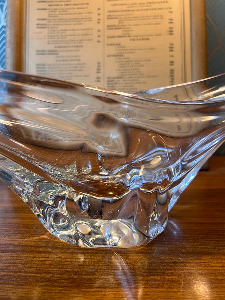 Coupe à fruits / vide-poche en cristal vintage Daum France 51cm - 1950/60