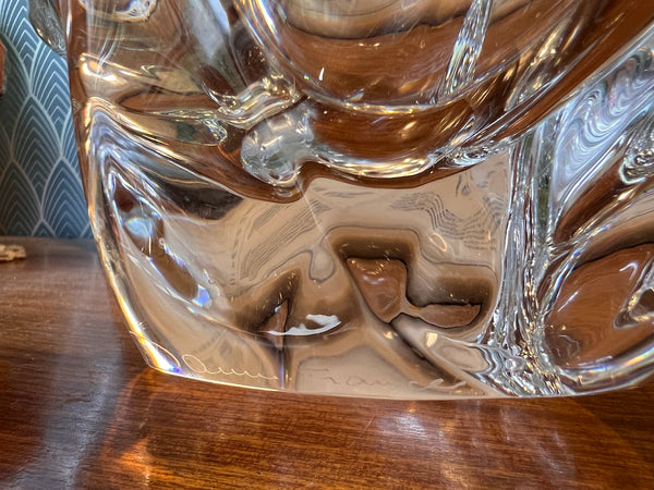 Coupe à fruits / vide-poche en cristal vintage Daum France 51cm - 1950/60