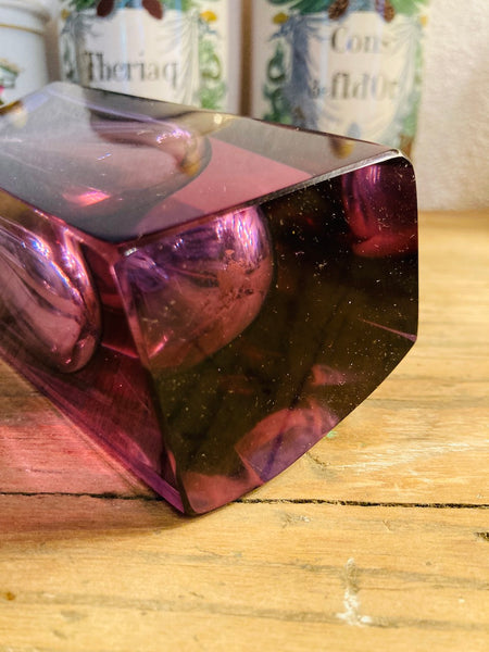 Vase Murano en verre Sommerso à pans coupés - 1960